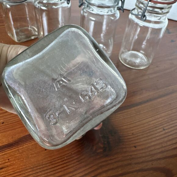 Lot Of 5 Vintage Glass Canning Jars Metal Bales 8 0z - Picture 4 of 16